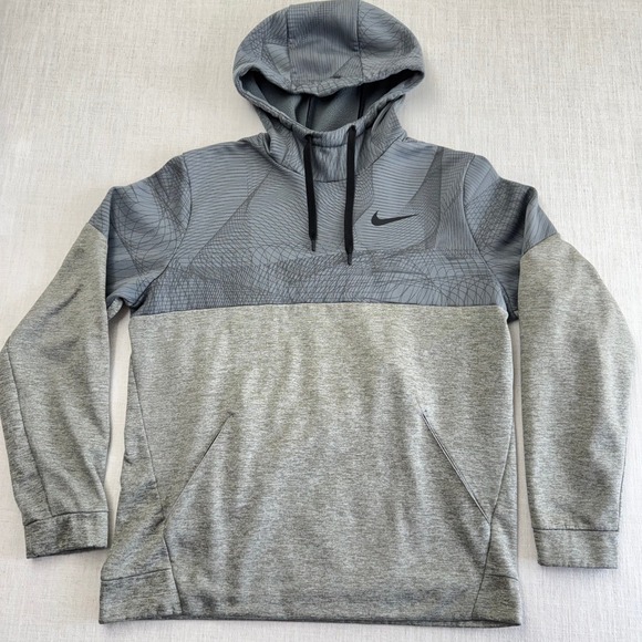 Nike Other - Nike Mens Dri-FIT Therma Training Hoodie Gray Geometric Pullover BV2752-063 L